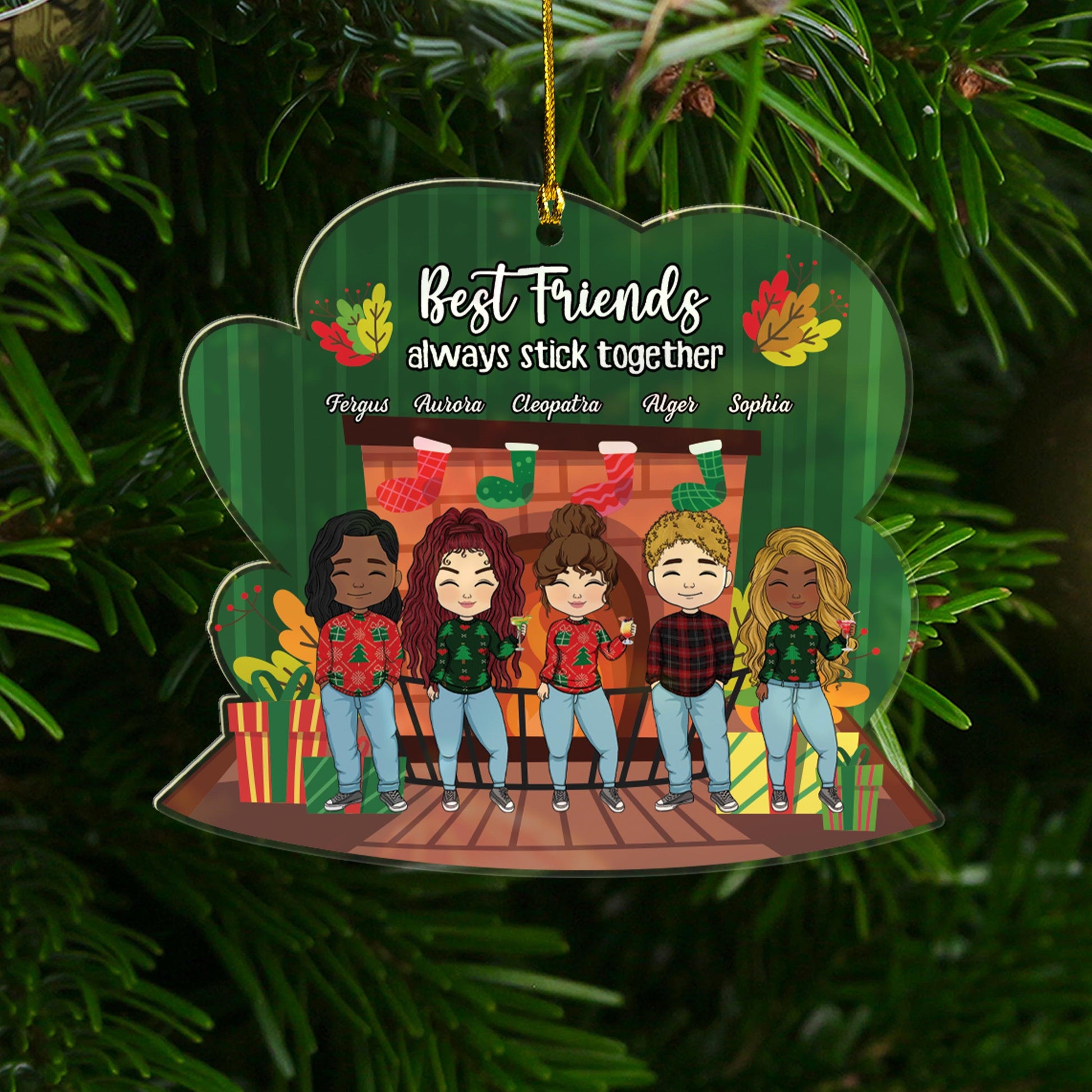 Best Friends Always Stick Together - Personalized Ornament