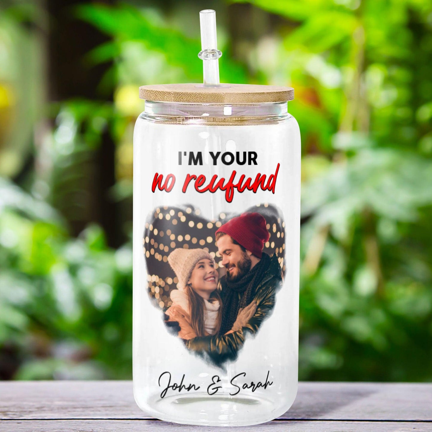 You and Me We Got This - Personalized Frosted Glass Bottle with Lid