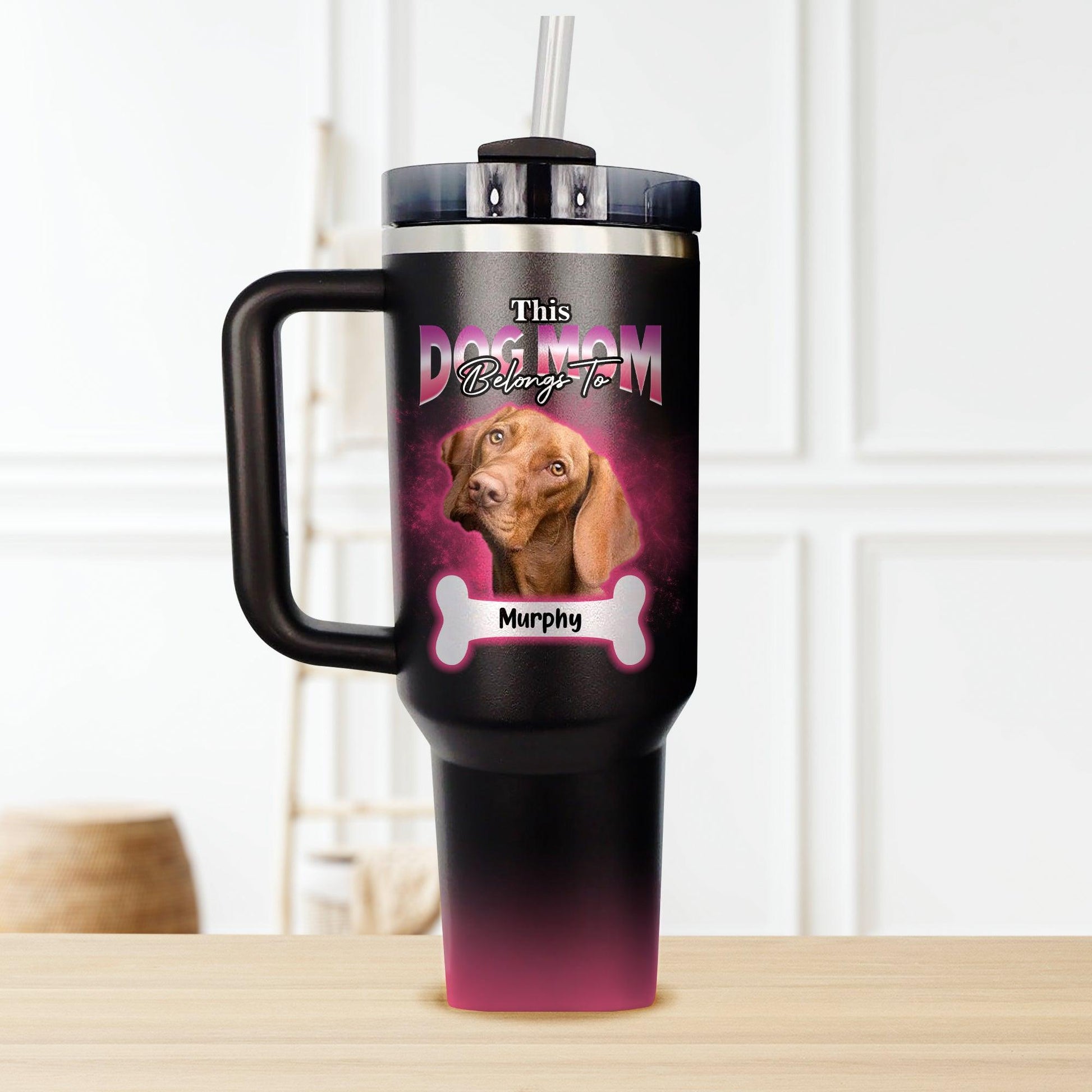 Vintage Dog Mom Belong To Dog Tumbler - Personalized Custom Tumbler