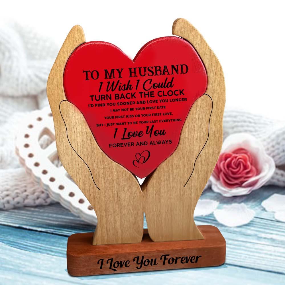 To My Husband Wooden Couple - Wooden Family Carvings For Couple