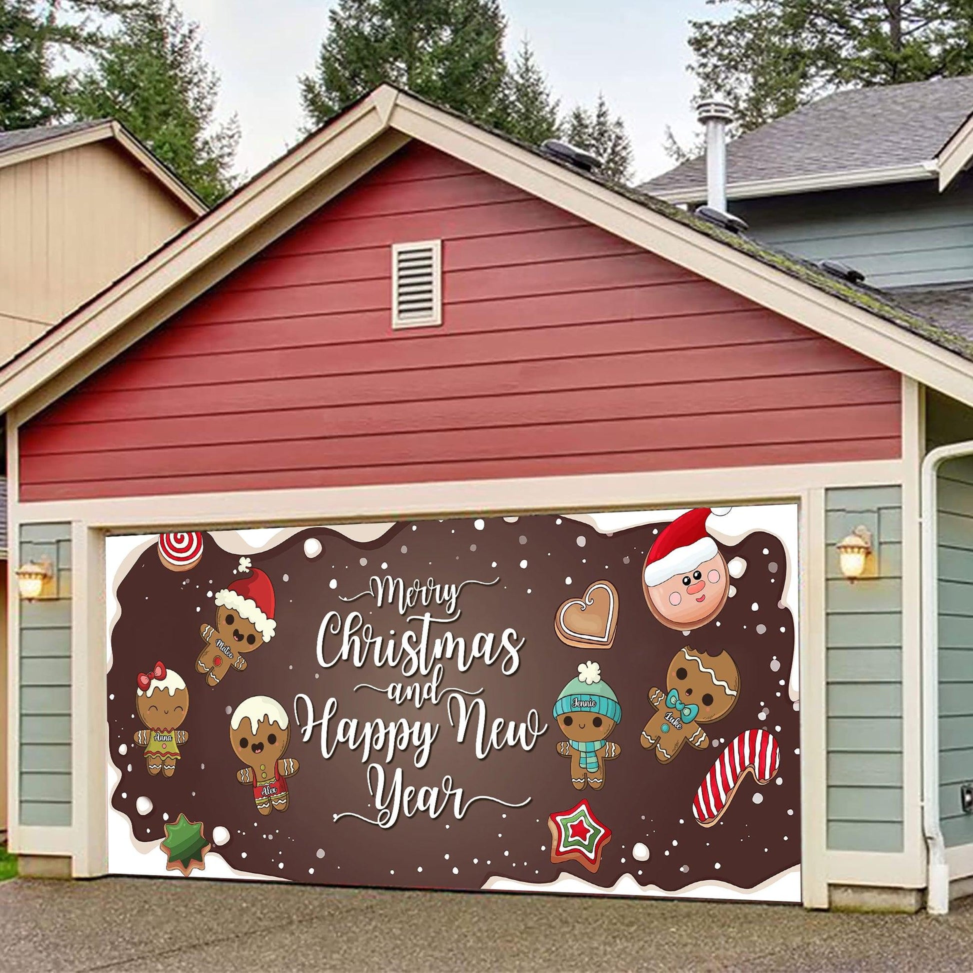Cookie Christmas Garage Door Decorations - Banner Covers