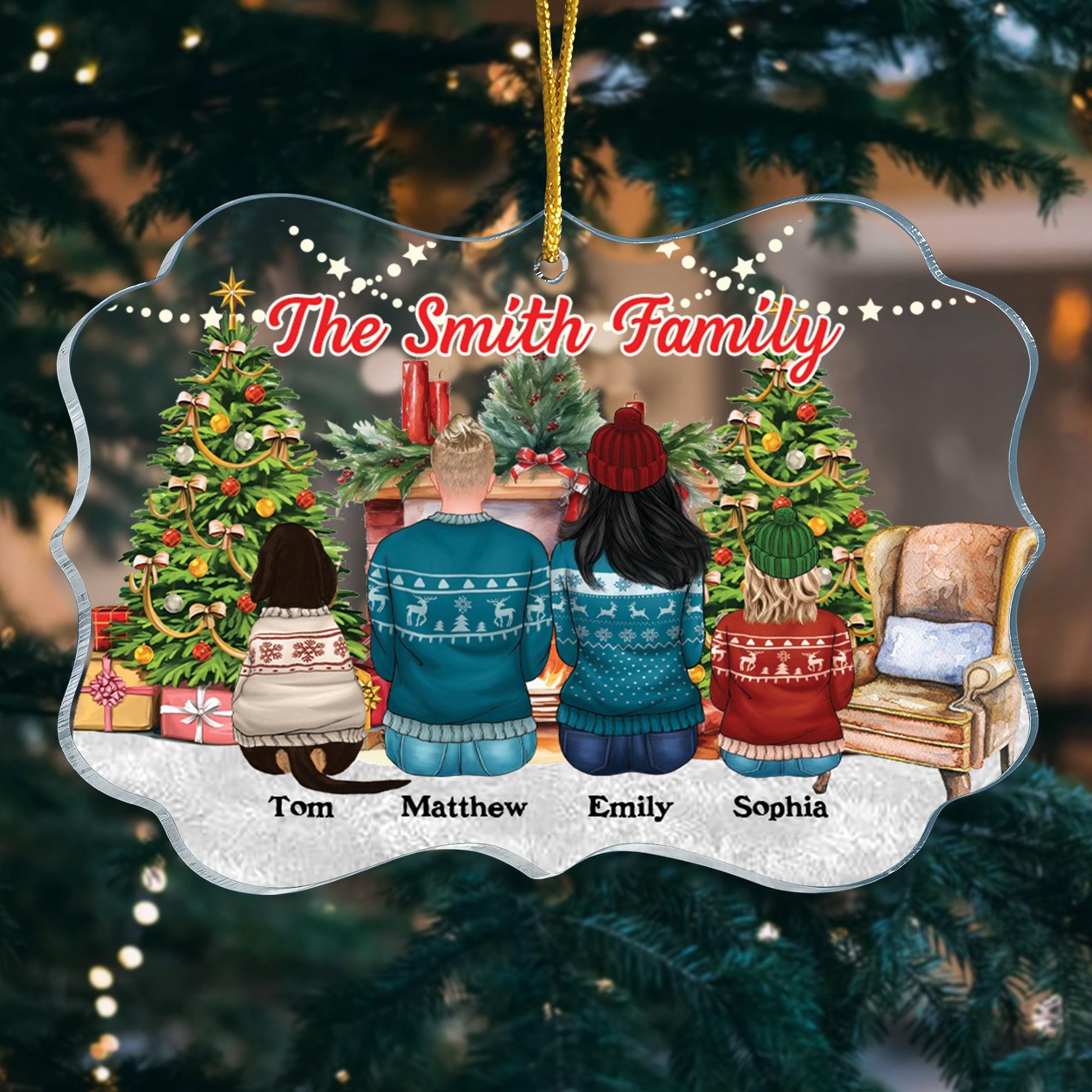 Family Name Christmas Gifts - Personalized Acrylic Ornament