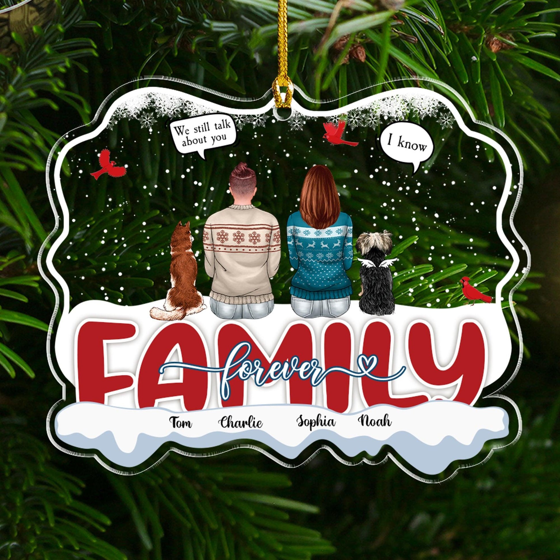 Cardinals Forever Family Gift - Personalized Acrylic Ornament