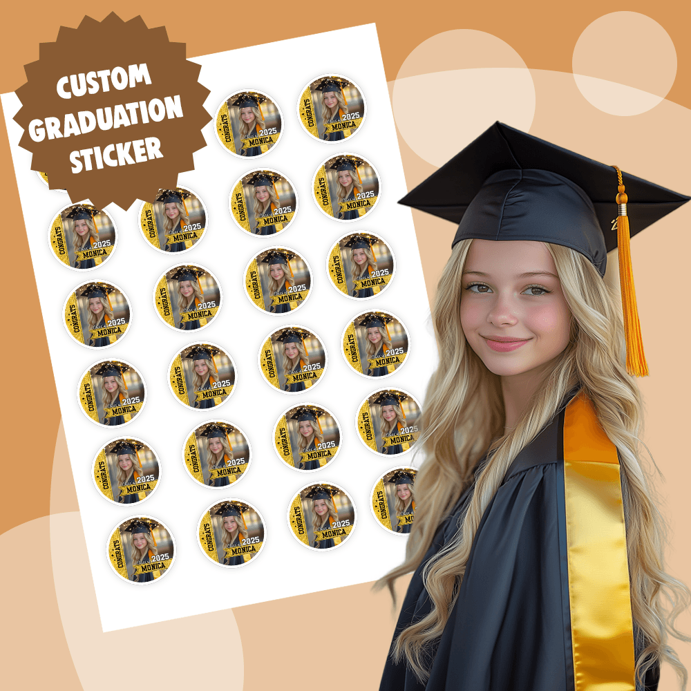 Glitter Class Of 2025 Grad Stickers - Graduation Decoration