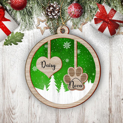 Family Christmas Wood Ornament - Wood Ornament 2 Layered