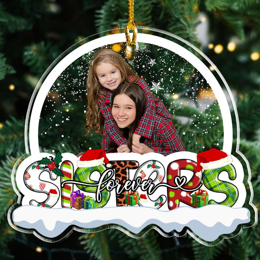 Personalized Photo Sister Friends Christmas Acrylic Ornament