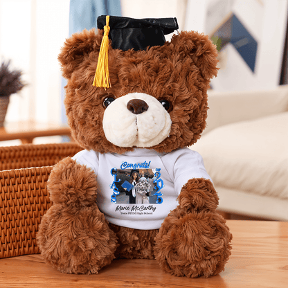 Class Of 2025 Graduate Bear With Cap - Teddy Bear With Personalized Shirt