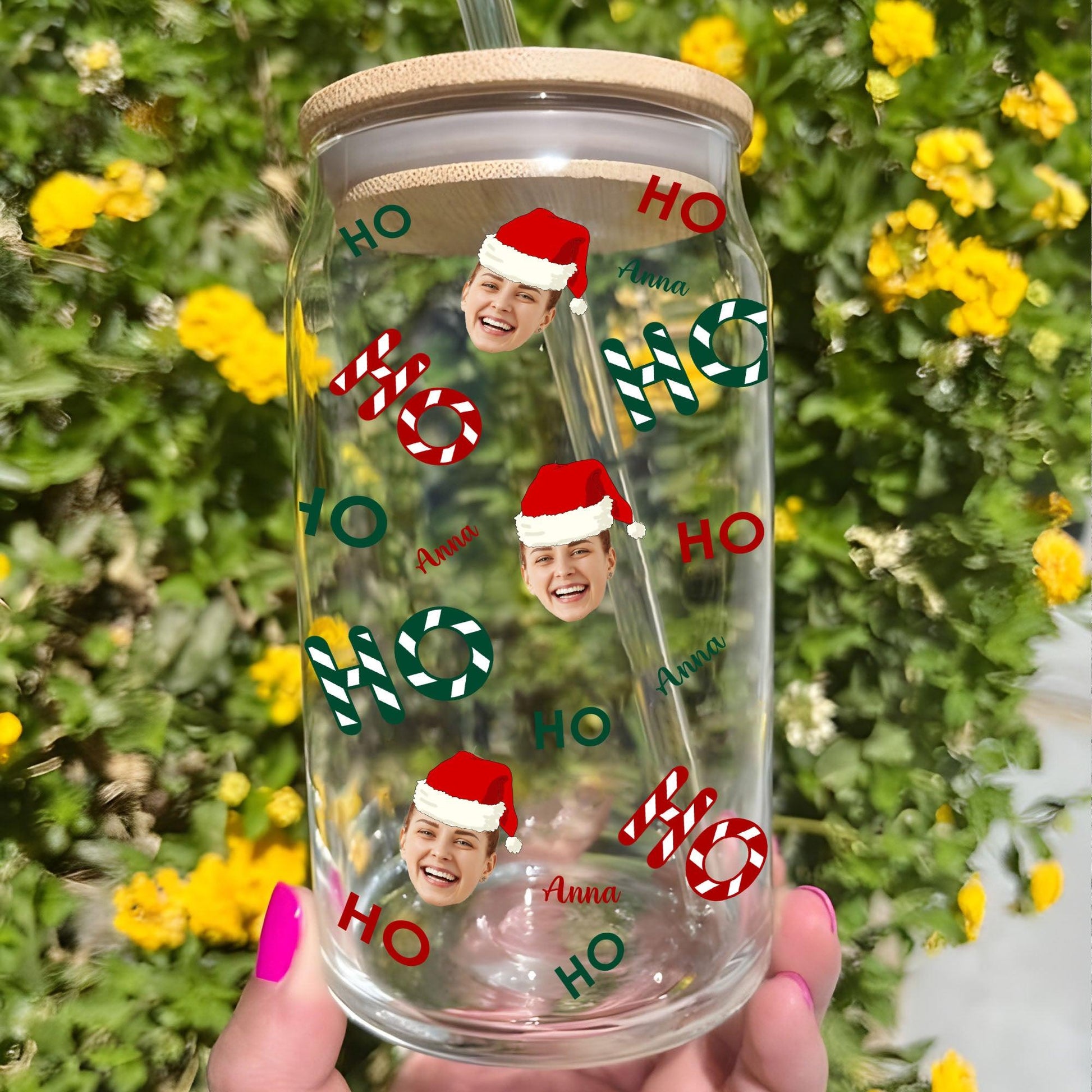 Ho Ho Ho Christmas Glass Bottle - Personalized Gift