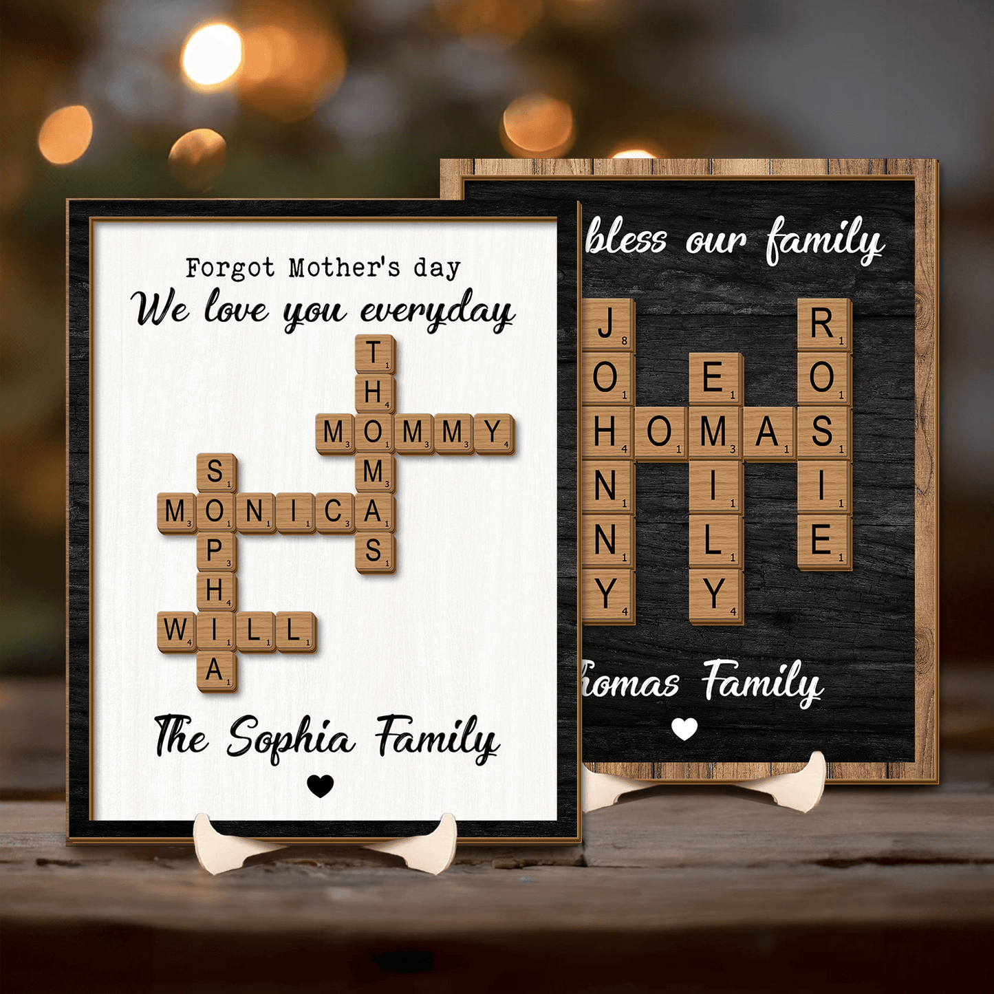 Personalized Family Name Sign, Crossword - Personalized Gift For Family
