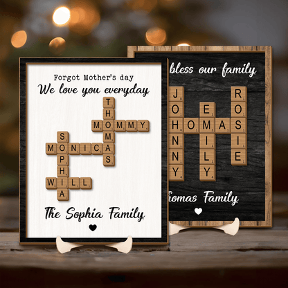 Personalized Family Name Sign, Crossword - Personalized Gift For Family