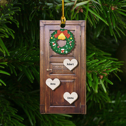 Christmas Wreath Ornament - Custom Shape Wood Ornament Door Decor