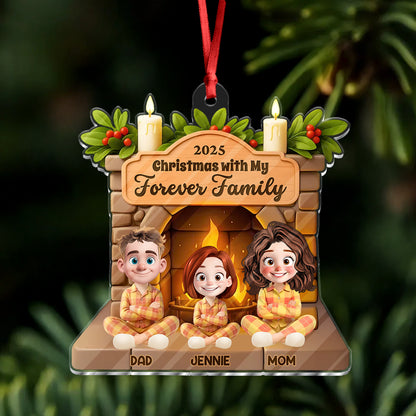 Our Family 2025 Forever - Personalized Custom Acrylic Ornament