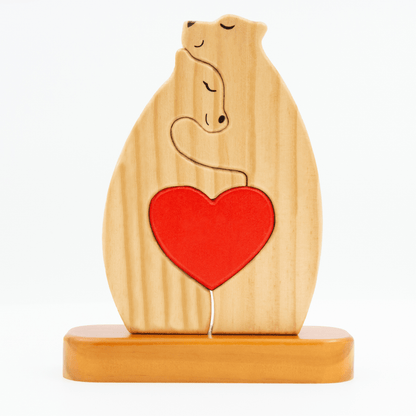 Personalized Wooden Bears Family, Bear Shaped Wood Puzzle with Custom Name- Gift for Mother's Day, Thanksgiving, Christmas