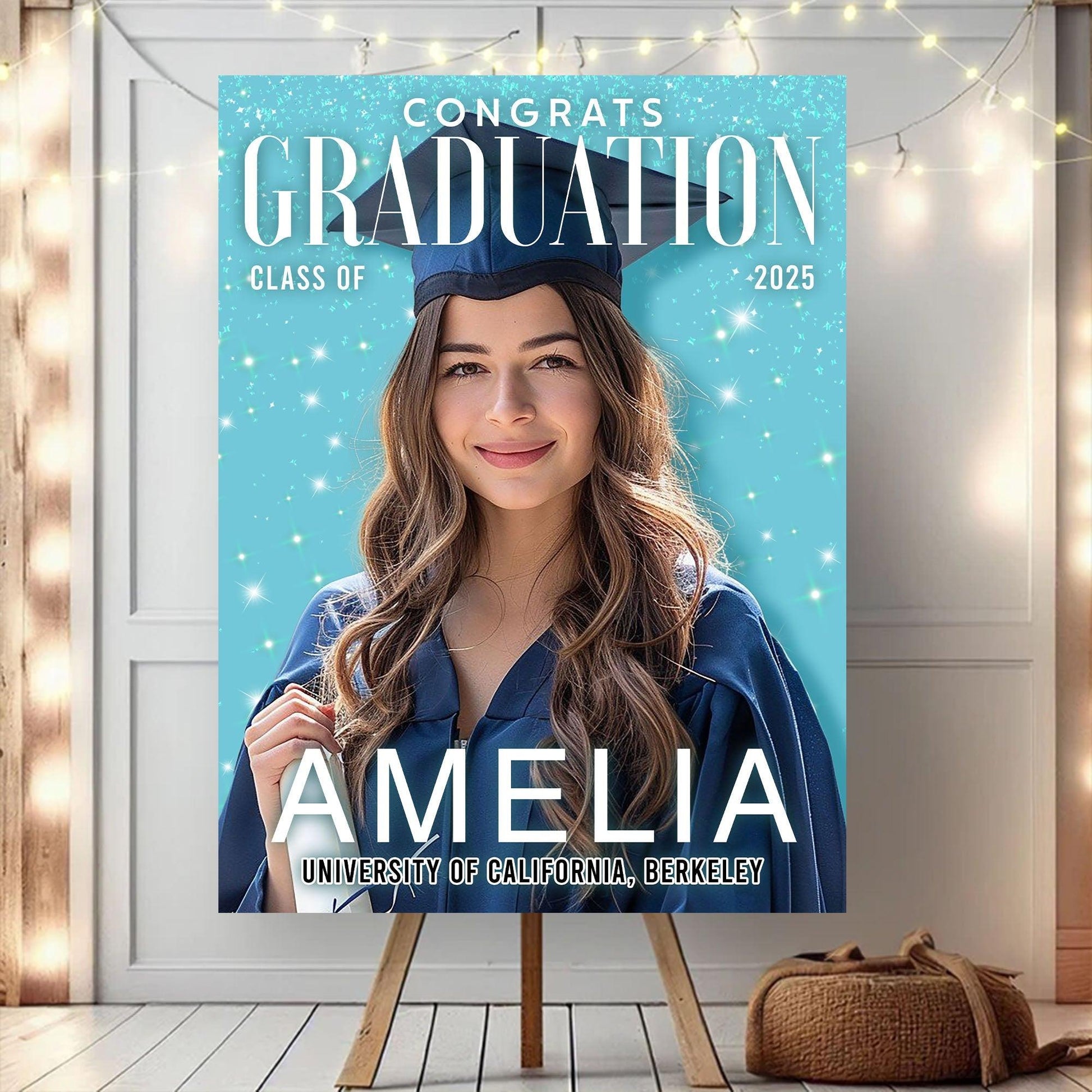 Trendy Magazine Cover - Personalized Graduation Party Welcome Sign