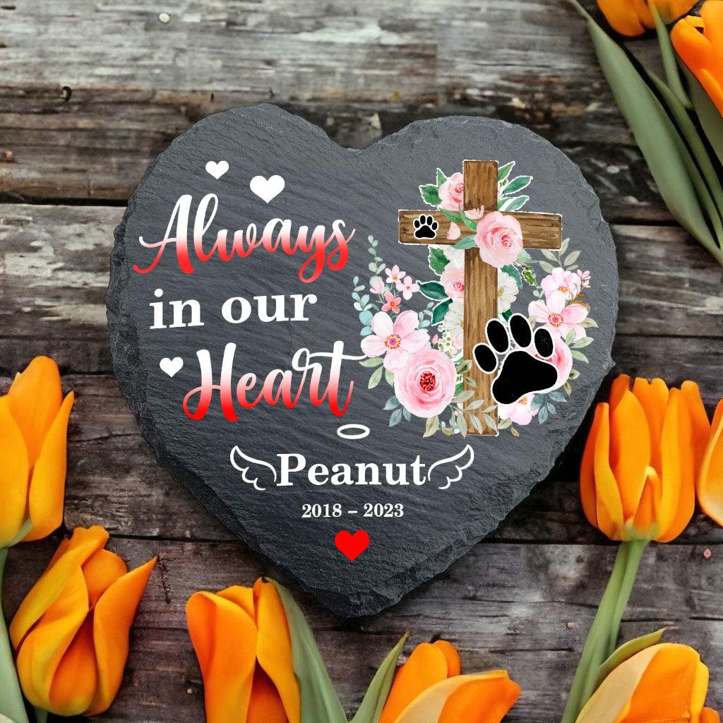Personalized Pet Memorial Garden Stone - Always in Our Heart