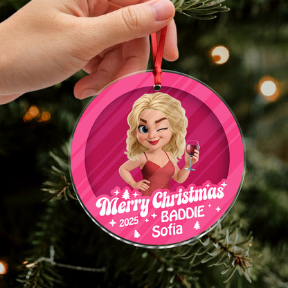 Merry Christmas Baddie - Personalized Custom Acrylic Ornament