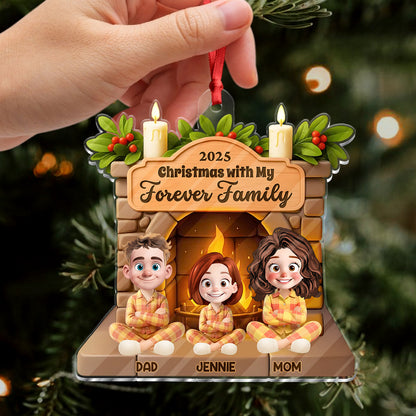 Our Family 2025 Forever - Personalized Custom Acrylic Ornament