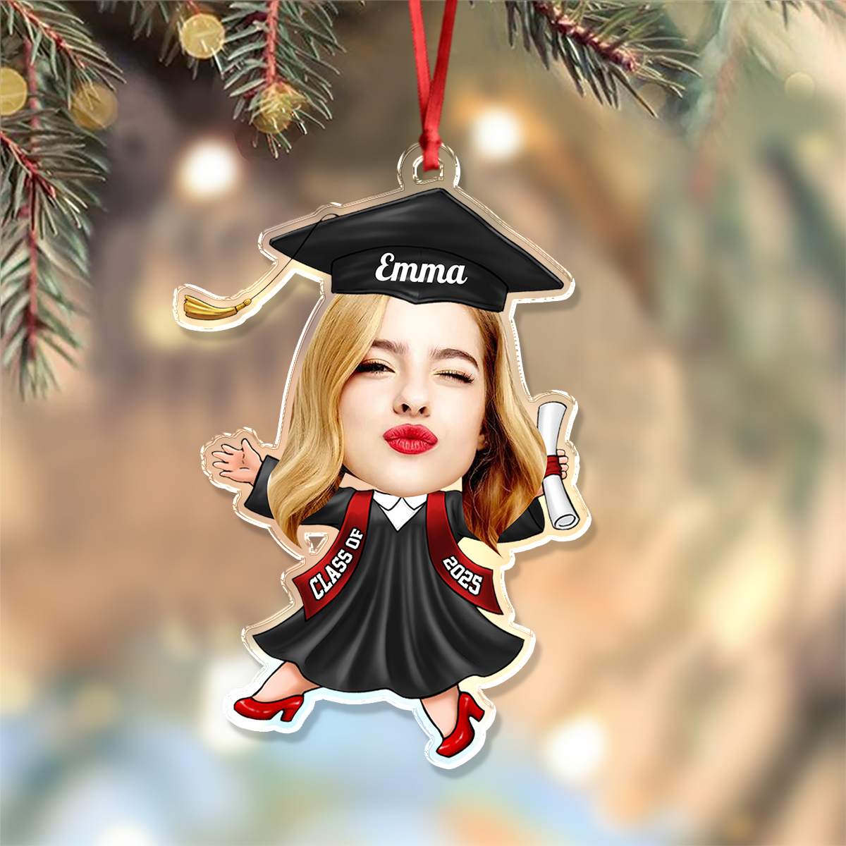 Funny Christmas Congrats Graduation - Personalized Custom Acrylic Ornament