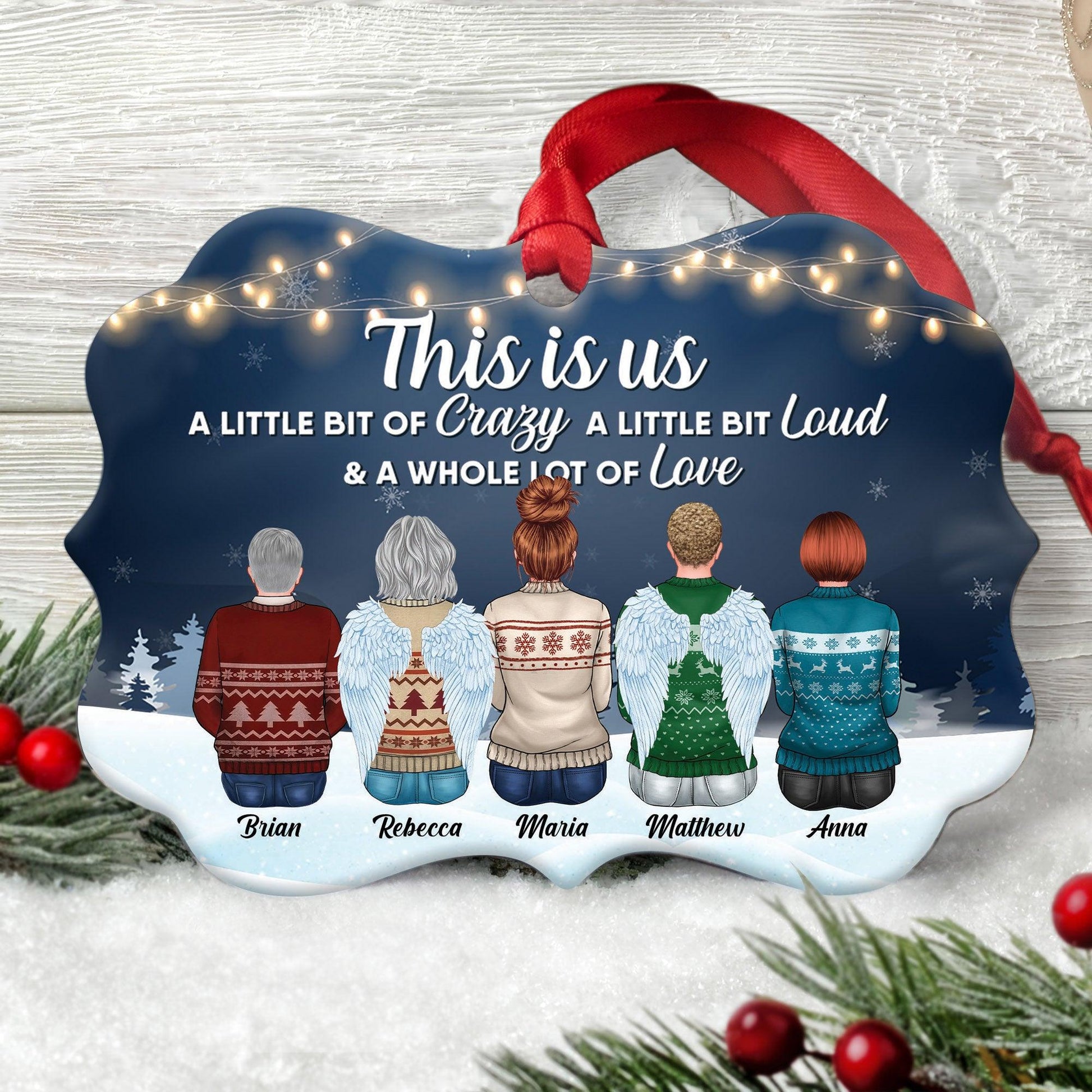 Brothers & Sisters Forever - Personalized Ornament - Family Hugging