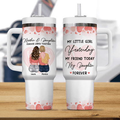 Mom Daughter Forever Tumbler - Personalized Custom Tumbler