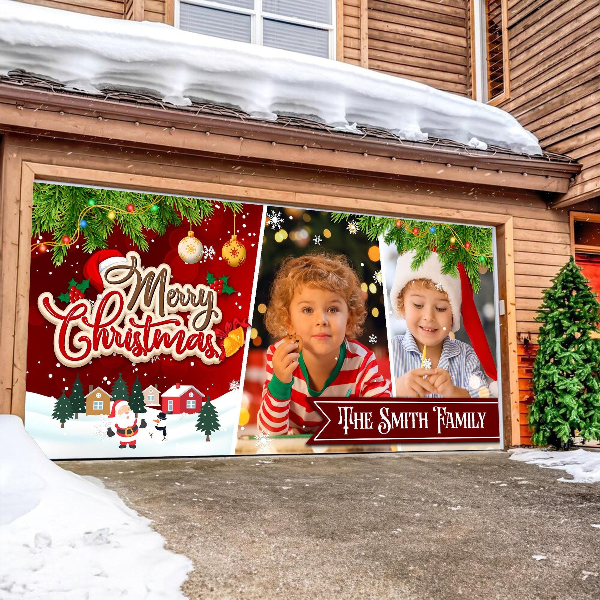 Merry Christmas Garage Door Decorations - Holiday Banner