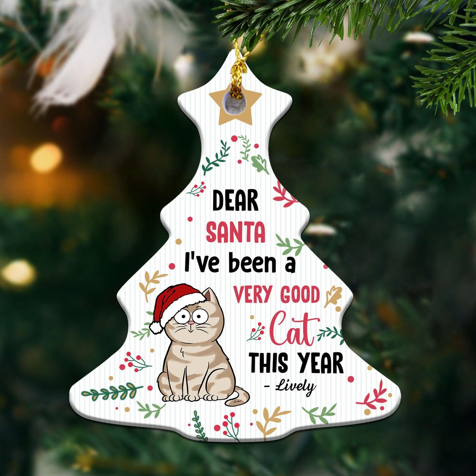 Very Good Cat This Year - Personalized Wooden Ornament