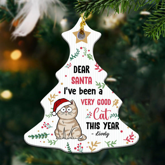 Very Good Cat This Year - Personalized Wooden Ornament