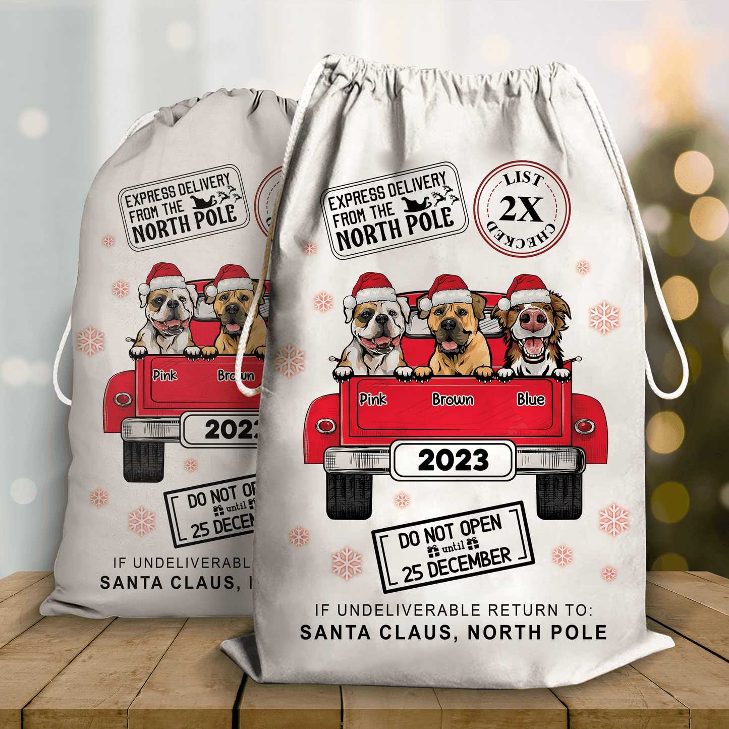 Express Delivery North Pole Bag - Personalized Custom Christmas Sack