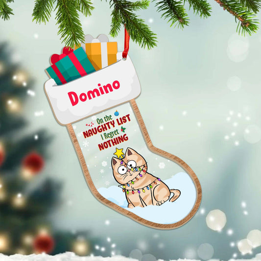 On The Naughty List I Regret Nothing - Cat Lover Gift - Personalized