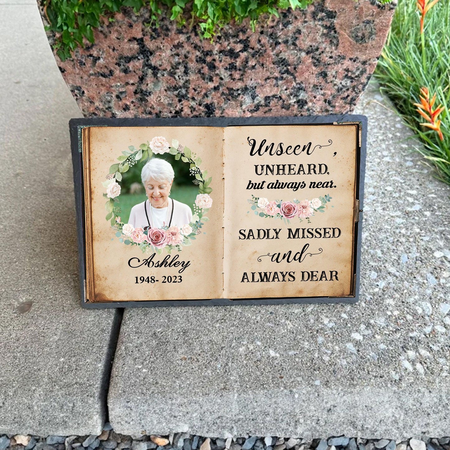 Personalized Memorial Garden Stone - Always Near, Always Dear