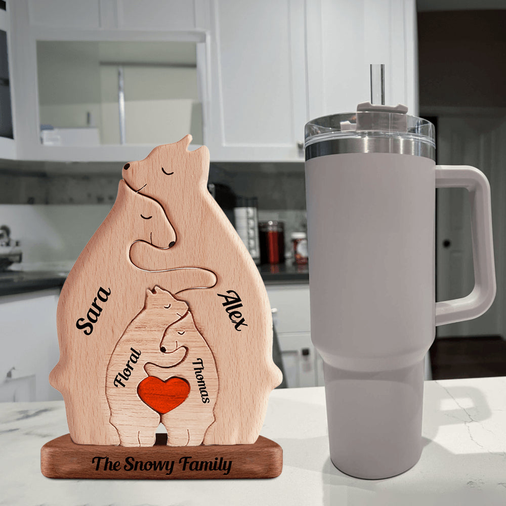 Big Size Wooden Bears Family - Wooden Pet Carvings Puzzle