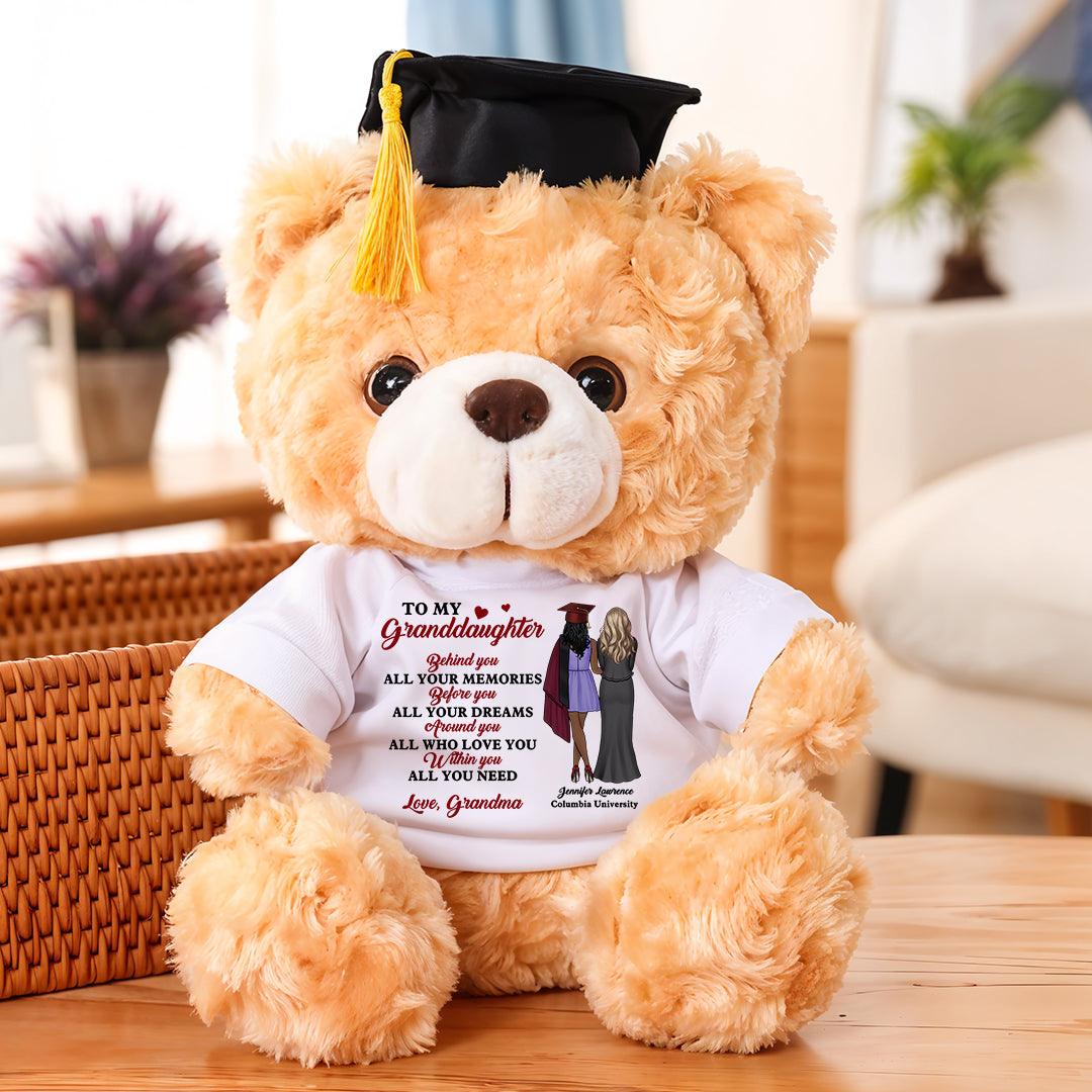 To My Granddaughter Graduate Bear - Personalized Gift Shirt