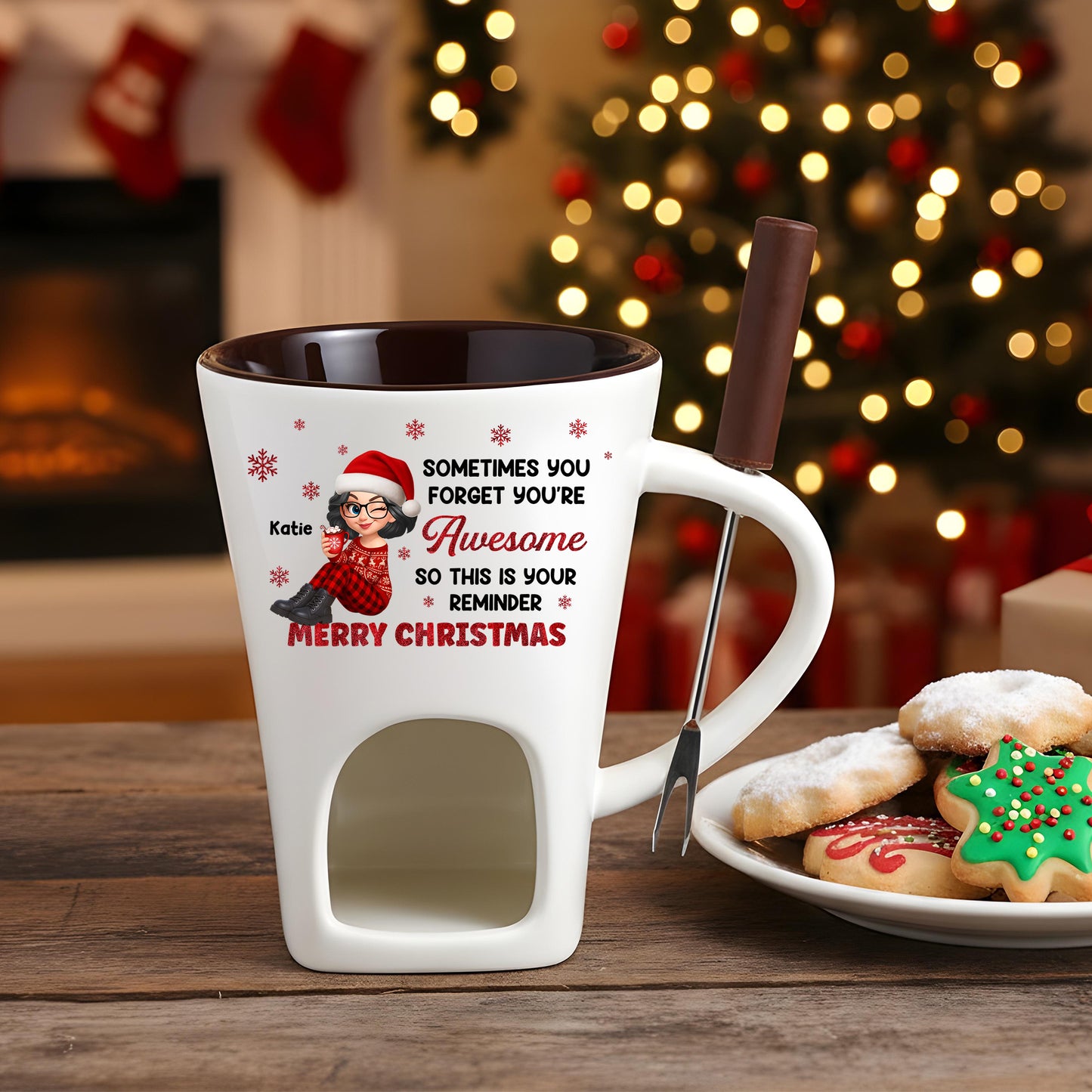 Sometimes You Forget You're Awesome Hot Chocolate Fondue Mug – Custom Coffee Mug, Unique Christmas Gift