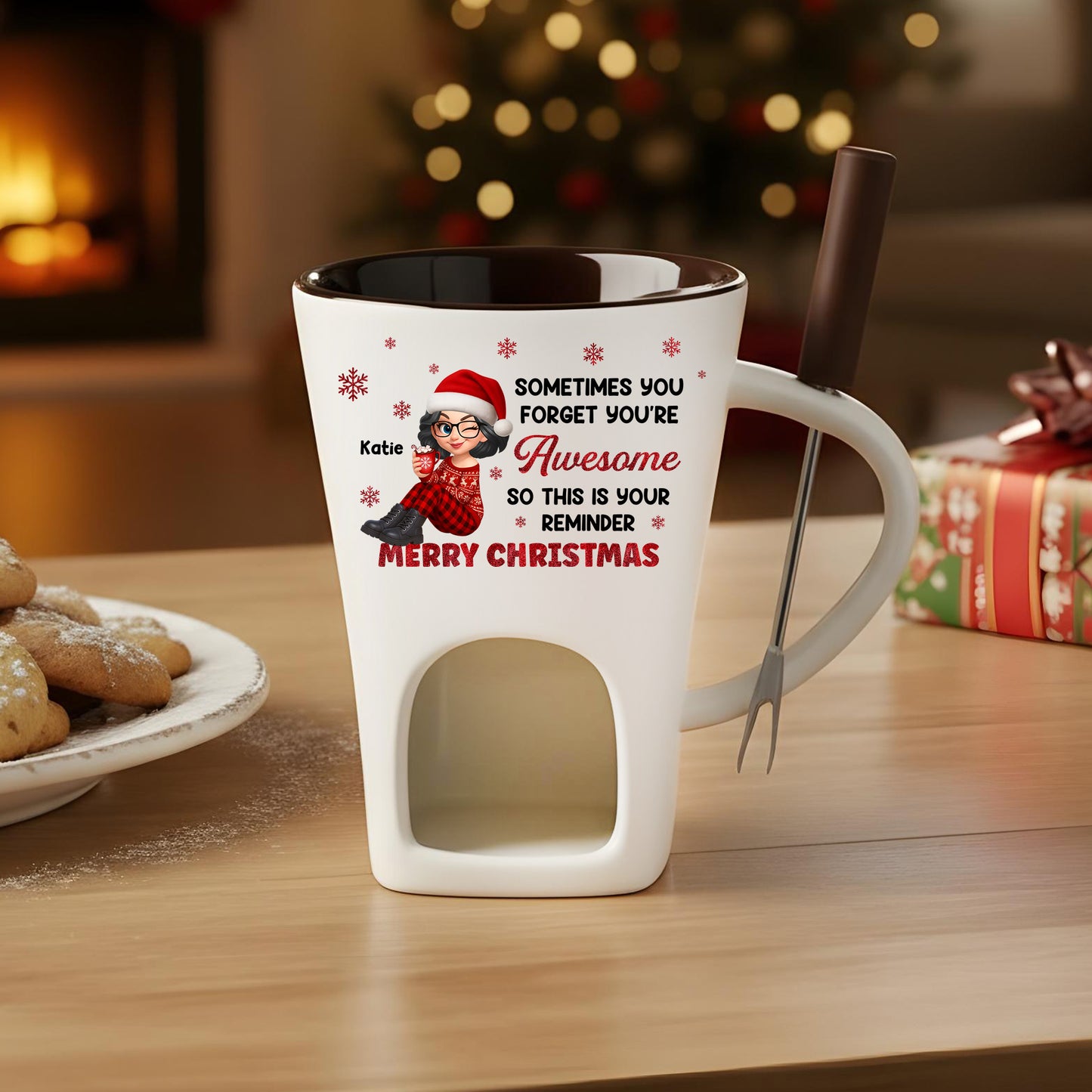 Sometimes You Forget You're Awesome Hot Chocolate Fondue Mug – Custom Coffee Mug, Unique Christmas Gift