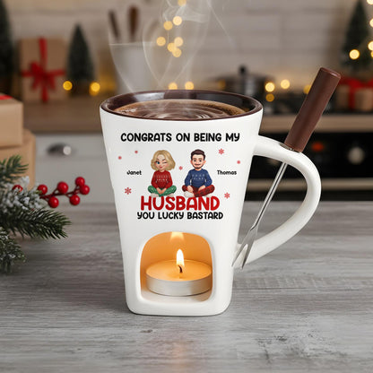 Congrats My Husband - Hot Chocolate Fondue Mug – Custom Coffee Mug, Unique Christmas Gift