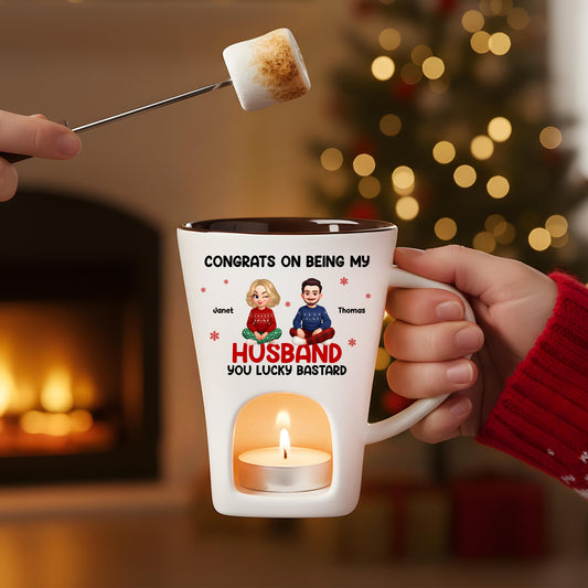 Congrats My Husband - Hot Chocolate Fondue Mug – Custom Coffee Mug, Unique Christmas Gift
