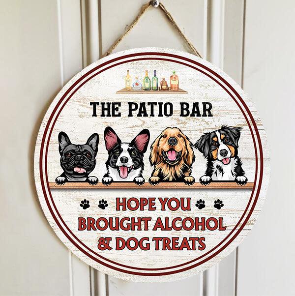 Personalized Wooden Sign - Alcohol and Dog Treats Gift For Lovers