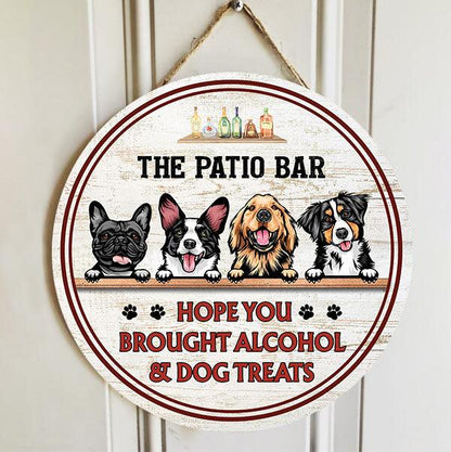 Personalized Wooden Sign - Alcohol and Dog Treats Gift For Lovers