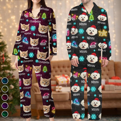 Custom Face Funny Light Up Christmas Pajamas - Personalized Set