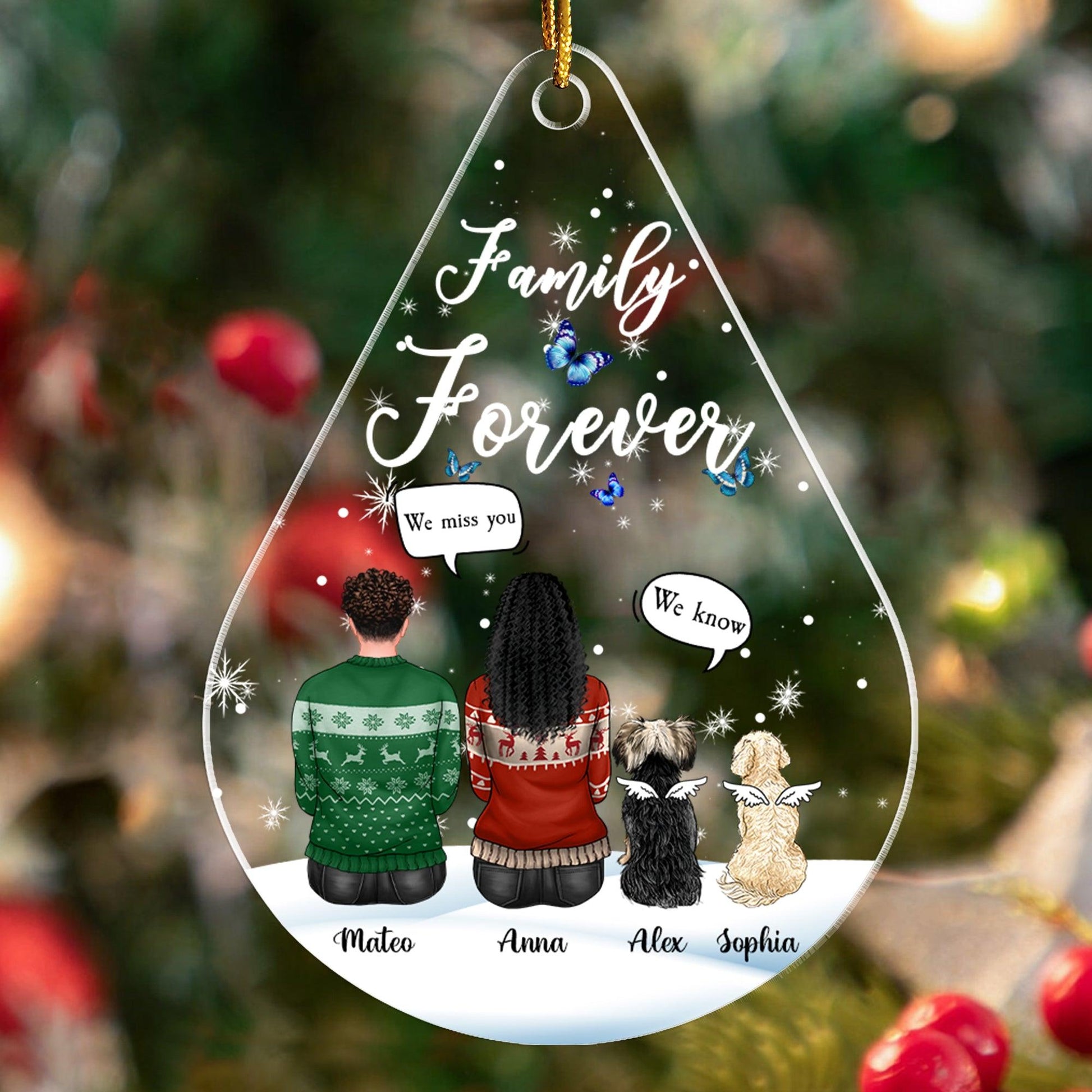 Family Forever Memorial Ornament - Personalized Custom Acrylic Ornament