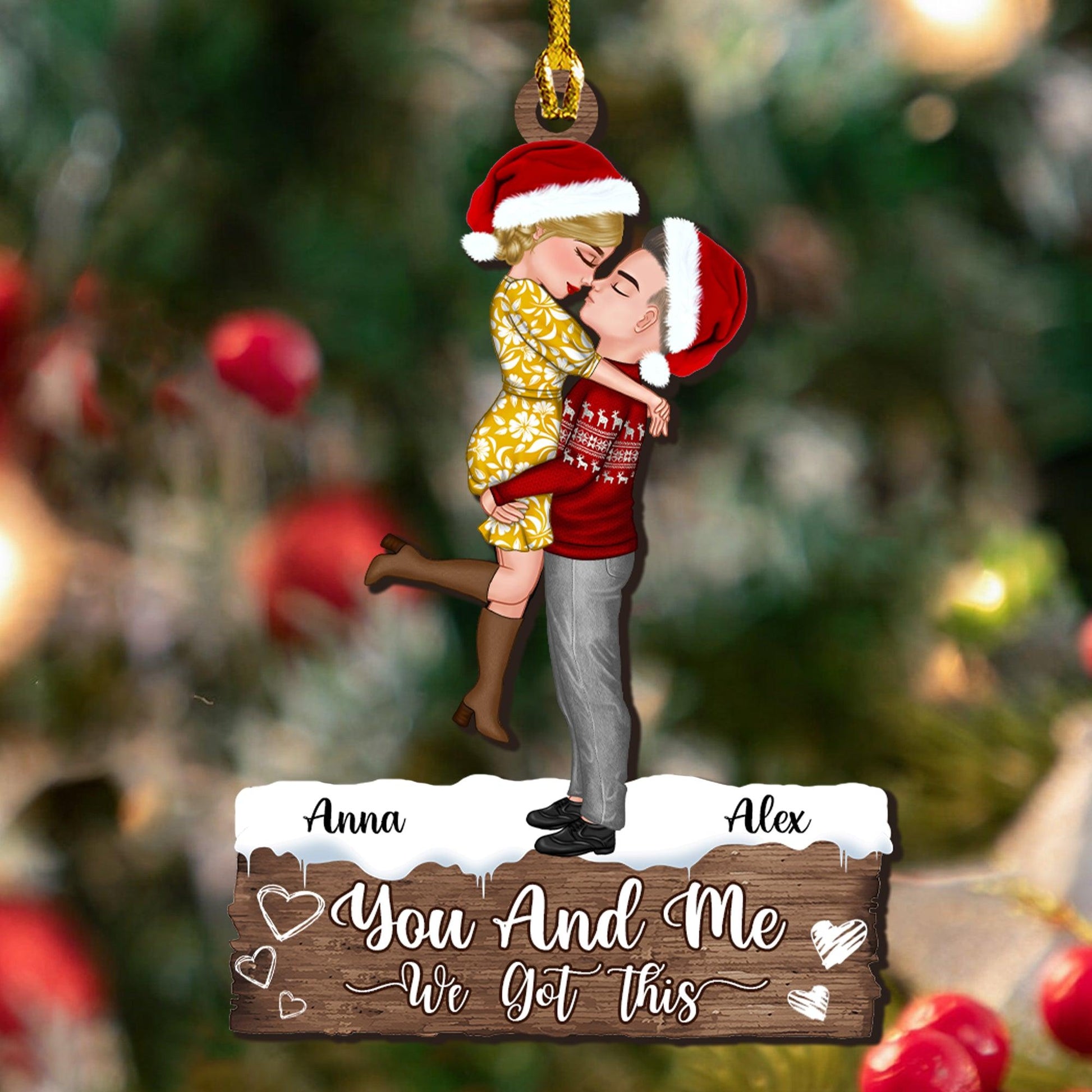 You And Me We Got This - Custom Shape Wood Ornament