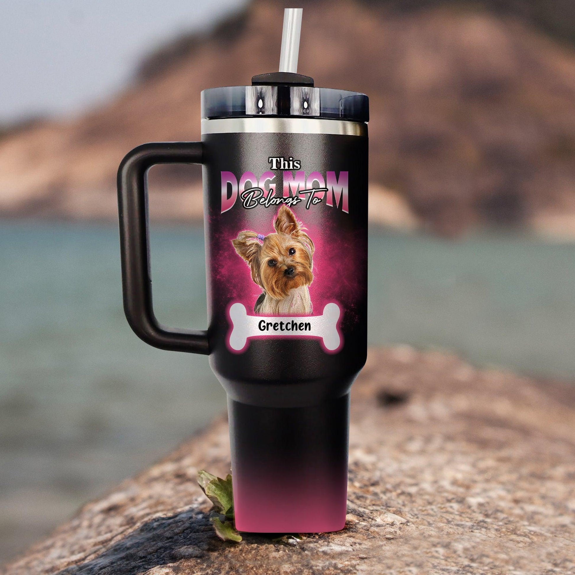 Vintage Dog Mom Belong To Dog Tumbler - Personalized Custom Tumbler