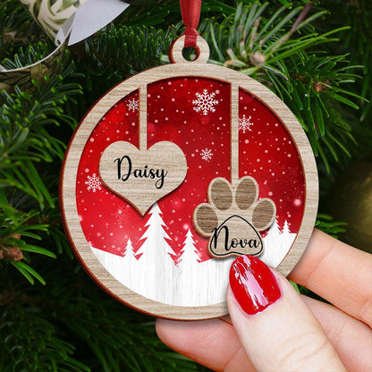 Family Christmas Wood Ornament - Wood Ornament 2 Layered