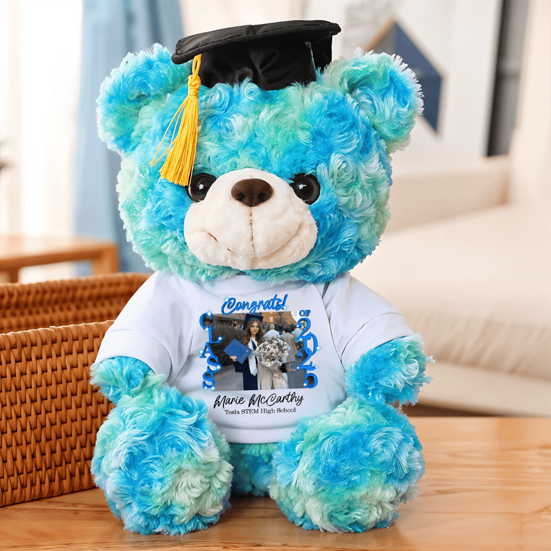 Class Of 2025 Graduate Bear With Cap - Teddy Bear With Personalized Shirt