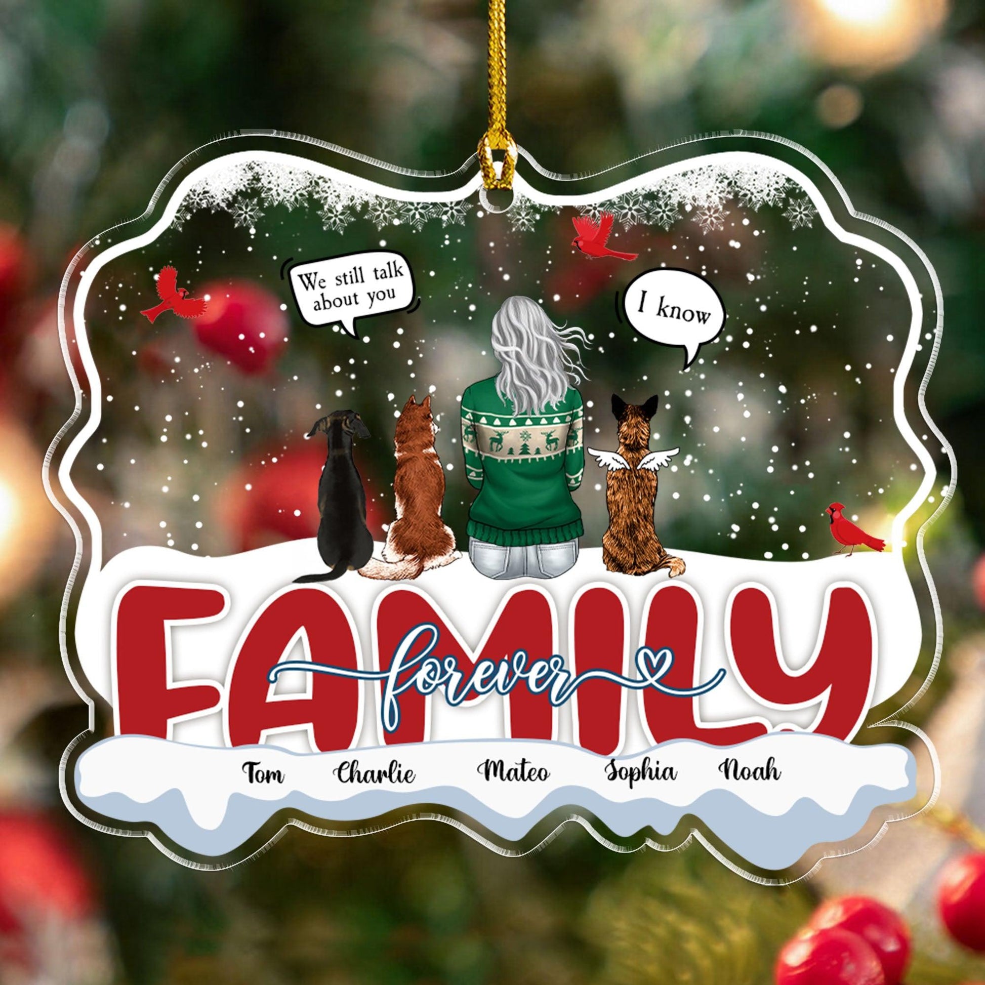 Cardinals Forever Family Gift - Personalized Acrylic Ornament