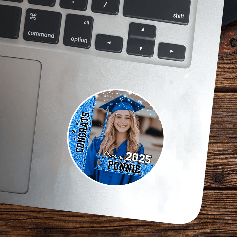 Glitter Class Of 2025 Grad Stickers - Graduation Decoration
