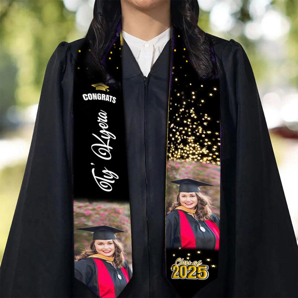 Congrats Graduation Stoles With Photo - Class of 2025 Gift