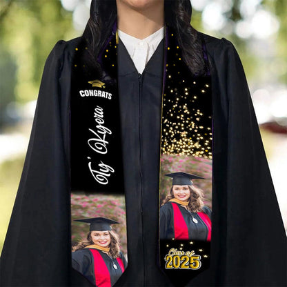 Congrats Graduation Stoles With Photo - Class of 2025 Gift