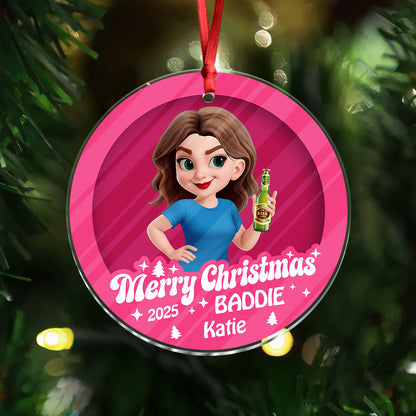 Merry Christmas Baddie - Personalized Custom Acrylic Ornament