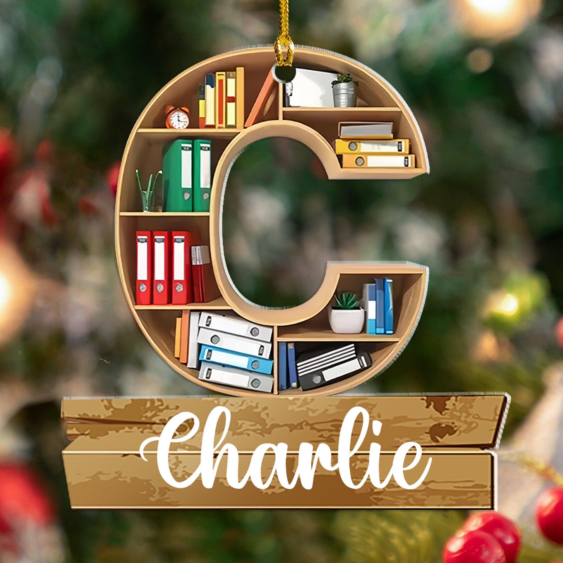 Letter Ornament for Book Lovers - Personalized Acrylic Gift
